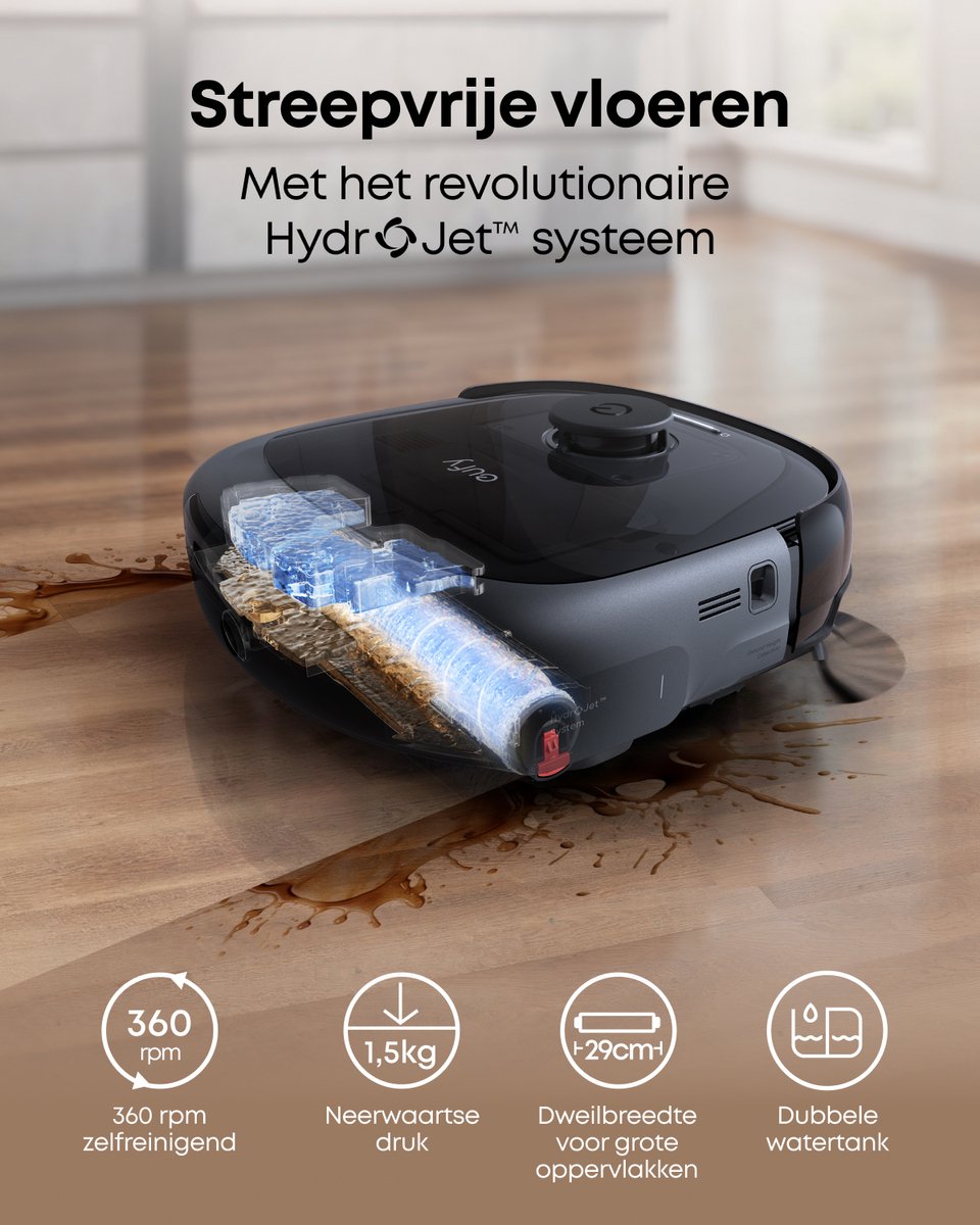 Eufy Omni E25 Hydro Jet Zwart - Afbeelding 3